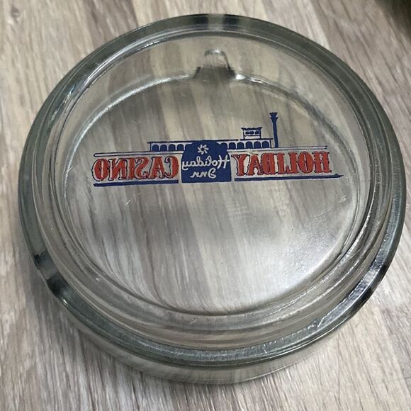 Vintage HOLIDAY CASINO by Holiday Inn Las Vegas, Nevada Clear Glass Ashtray~VG - Picture 3 of 4